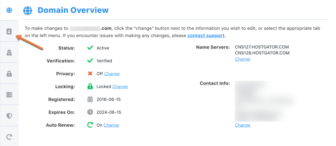 Domain Contact Info HostGator