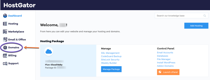 HostGator Portal Domains